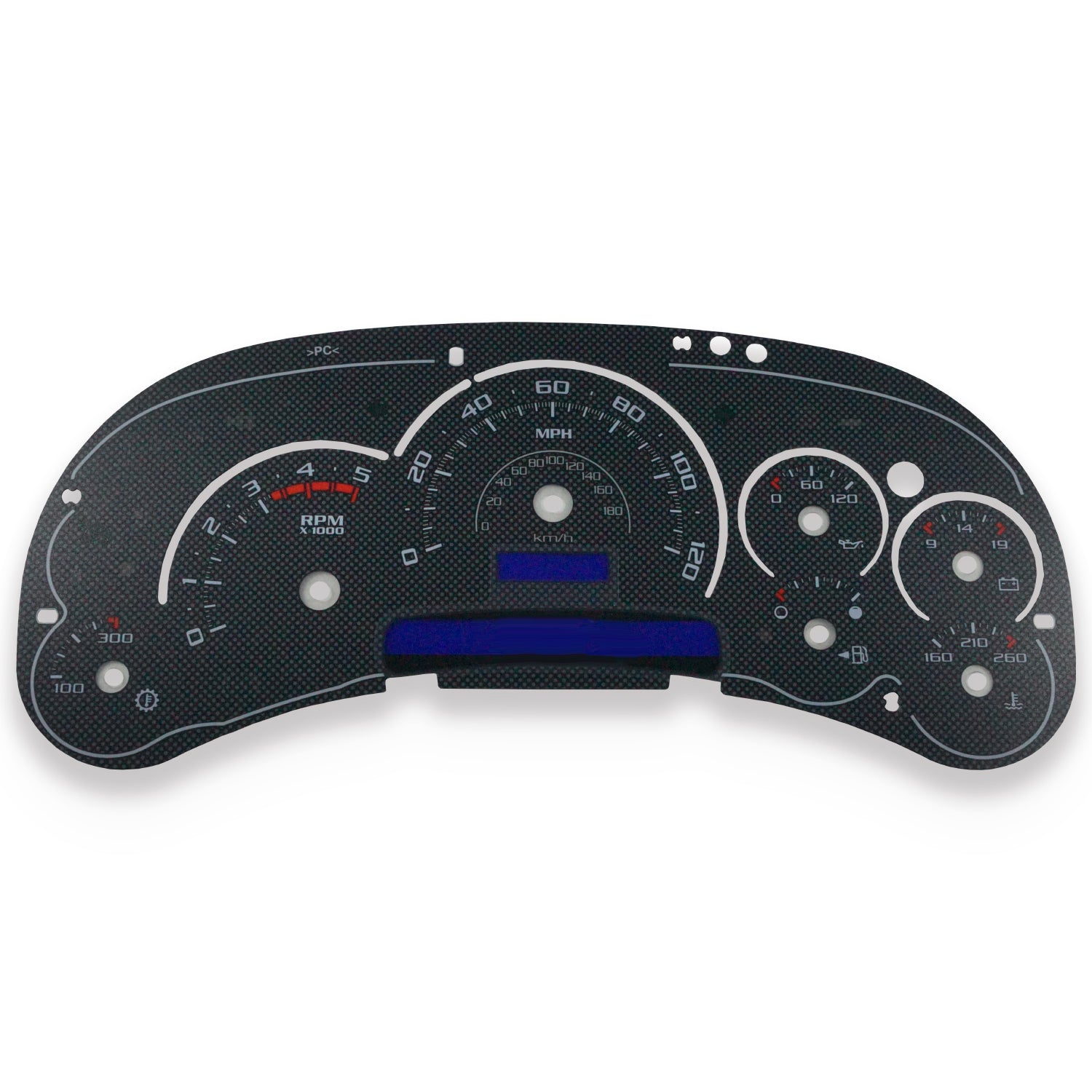 ISS Automotive Solutions, 03-05 GM & Chevy Diesel Instrument Cluster Applique Carbon Face (OEM Fit & Quality)