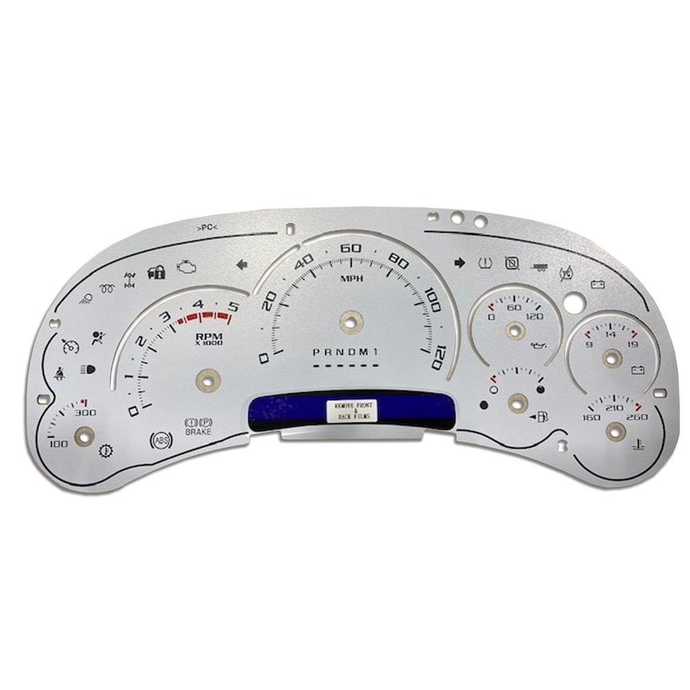 ISS Automotive Solutions, 2006 GM & Chevy Diesel Instrument Cluster White Face (Applique)