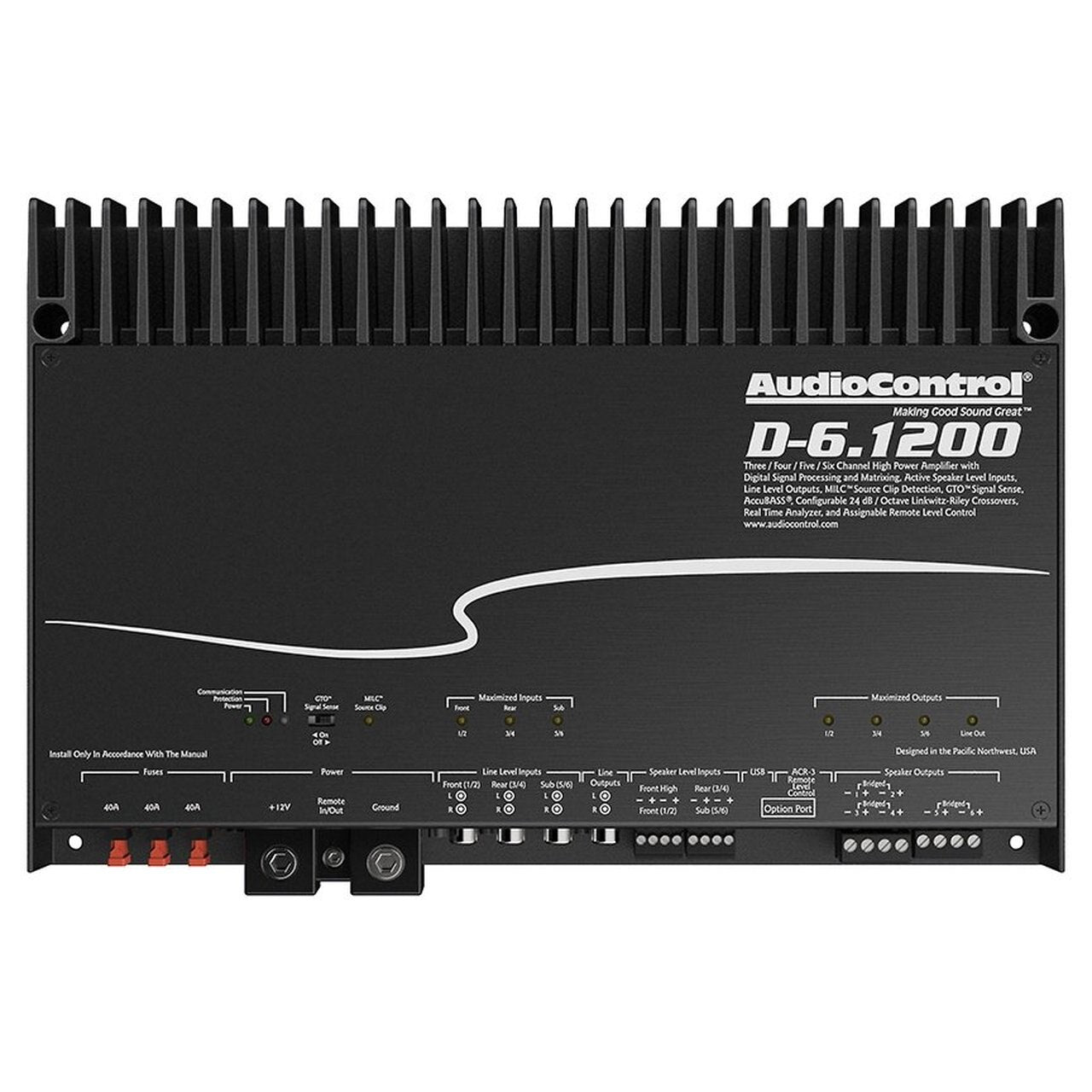 AudioControl, AudioControl D-6.1200, Matrix DSP Class D 6 Channel Car Amplifier w/ DSP