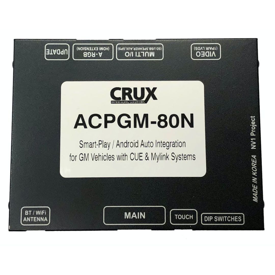 Crux Interfacing Solutions, Crux ACPGM-80N, Smart-Play Intégration Smartphone Intégration Smart-Play pour certains véhicules GM avec CUE 8" et radios Mylink