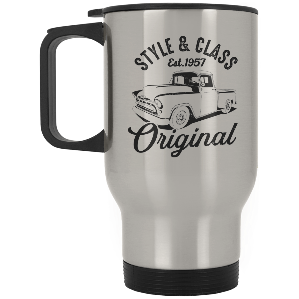 CustomCat, Mug de voyage vintage Chevy en inox argenté