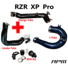 RPM, RPM-SxS Polaris RZR Turbo R & PRO XP Turbo Silicone Intake J-Tube, Charge Tube W/ BOV, & Intake Tube KIT !