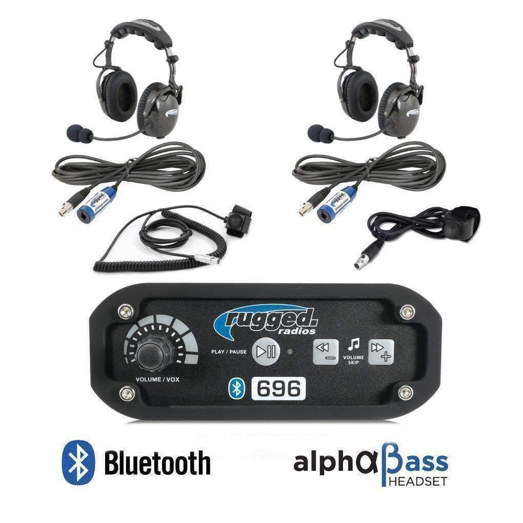 Radios robustes, RRP696 Système d'intercom Bluetooth pour 2 personnes avec casques AlphaBass