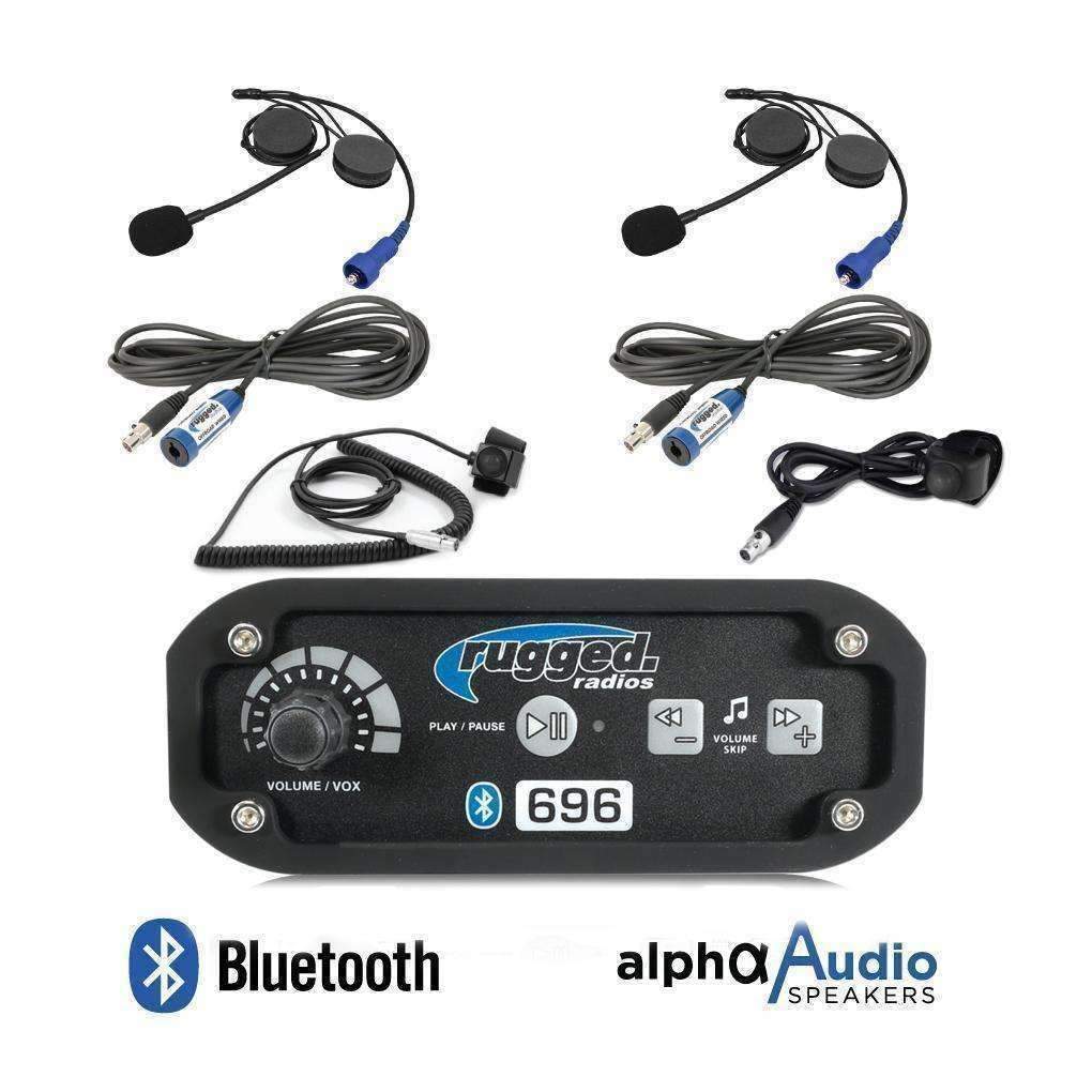 Radios robustes, RRP696 Système d'interphone Bluetooth pour 2 personnes avec kits de casque Alpha Audio