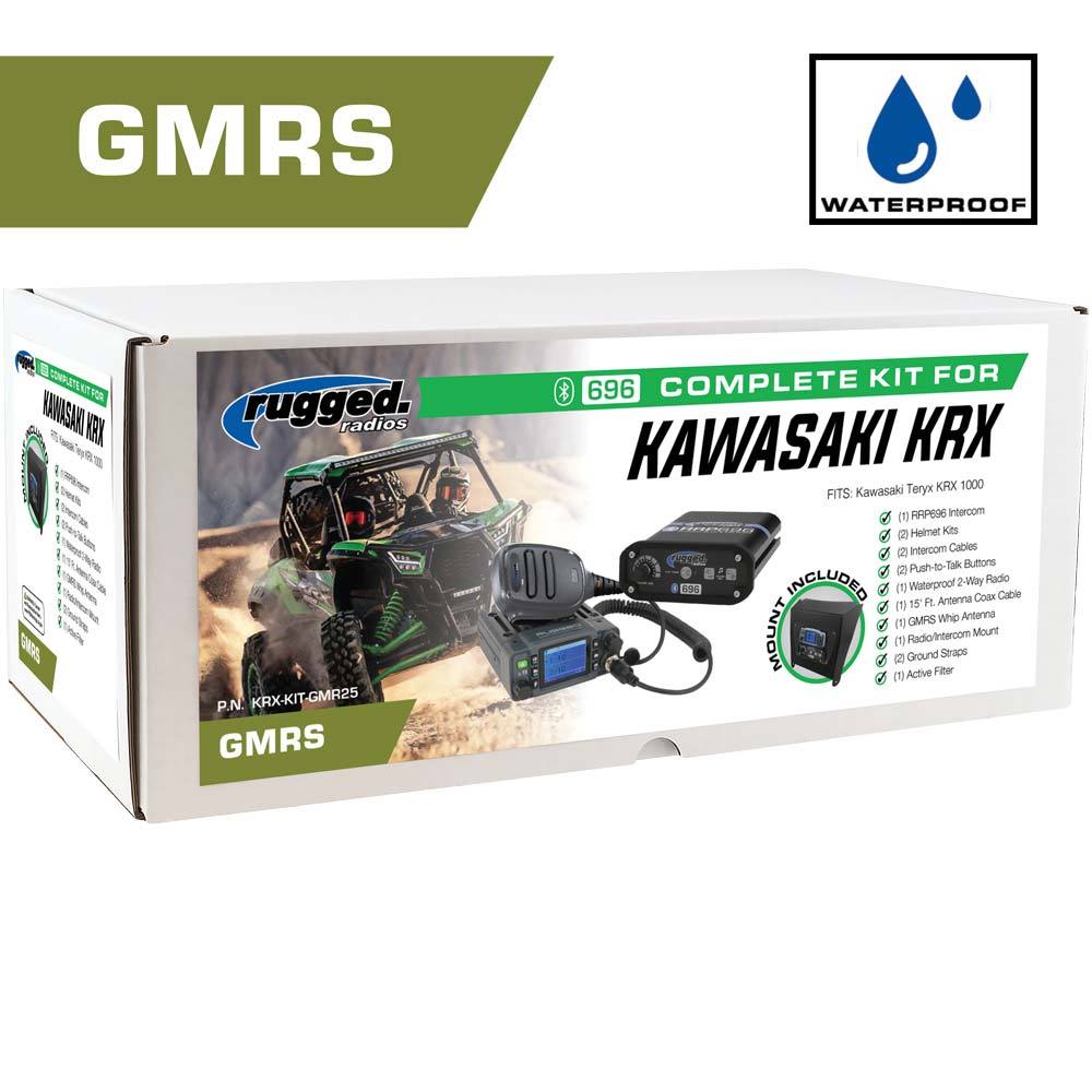 Radios robustes, *Radio GMRS étanche* Kit complet de communication UTV Kawasaki Teryx KRX 1000