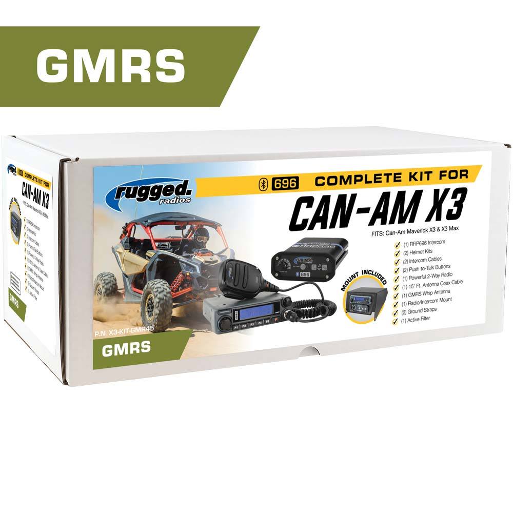 Radios robustes, *Radio GMRS puissante de 45 watts* Kit complet de communication UTV Can-Am X3 avec support supérieur